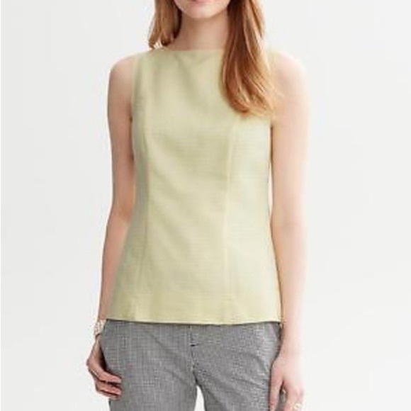 Banana Republic Tops - Banana Republic Mad Men yellow white sleeveless top 10